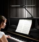 LED Piano Practice Light Foldable Adjustable Music Reading Desktop Desk Table Lamp USB Charing Port Stand Dimmable (Black)