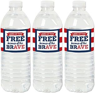 Big Dot of Happiness Happy Veterans Day - Patriotic Water Bottle Sticker Labels - Set of 20