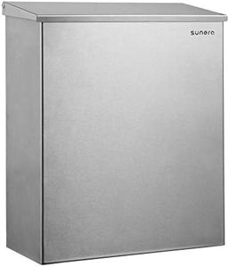 SUNERA Sanitary Napkin Receptacle Bin Commercial Feminine Hygiene Products Tampon & Waste Disposal Container Wall-Mount 304 Stainless Steel Brush Finish