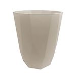 8L Litre Stylish Modern Circular Waste Paper Bin Lightweight Waste Basket Garbage Can Plastic Trash Can Dustbin Ideal For Kitchen Home Office Dorm Room Living Room Desk (Beige)