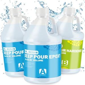 Deep Pour Epoxy Resin Clear 1.5 Gallon 2-4" Depths for Table Bar Top Countertop Wood Art Craft, 2 Part Food Safe Self-Leveling Bubble Free Casting Resin Coating Resina Epoxica