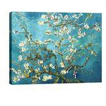 Pyradecor Modern Almond Blossom Famous Oil Paintings Reproduction Canvas Prints by Van Gogh Floral Pictures on Canvas Wall Art for Bedroom Home Office Decorations AH1087-3040