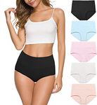 Wealurre Women High Waist Cotton Knickers C Section Underwear Ladies Full Coverage Briefs Tummy Control Panties Underpants Multipack 5 (1002 light,XL)
