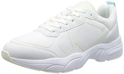 Calvin Klein Jeans Women's Retro Tennis Over MESH WN YW0YW00946 Runner Sneaker, White (White/Creamy White), 4 UK