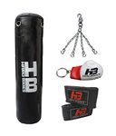 Hard Bodies Synthetic Leather Filled Punching Bag (4 Feet Pro Full Black)