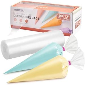 Kootek 12" Piping Bags (100Pcs), Disposable Pastry Bags Anti Burst Icing Frosting Bag Thick Cake Decorating Bags for Cookie, Cupcake, Candy, Baking Supplies Tools