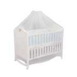 Urbancart Emma Pine Wood Toddler Baby Crib, Cot, Cradle with Wheels with Lock I Rocker with Storage Space I Mosquito Net (White)