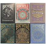 Bicycle Collector's Edition: 6-Deck Bundle Showcasing Muralis, Marquis, Guardians, Odyssey, Aureo Green, and Aureo Black Playing Cards