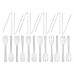 Party Essentials 20 Piece Hard Plastic Serving Utensils Kit, Clear