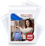 Holly Poly Bags - 400 Industrial Strong Clear Poly Bag Combo Set - 100 Bags Per Size - 6x9, 8x10, 9x12, 11x14 - Super Strong Seal with Suffocation Warning