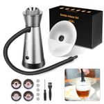 BORUIT Cocktail Smoker Kit,Smoking Gun Food Smoker with Cup Lid and 4 Flavors Wood Chips,Handheld Portable Drink and Food Smoker Infuser for Cocktails Meat Drinks BBQ Cheese(Silver)