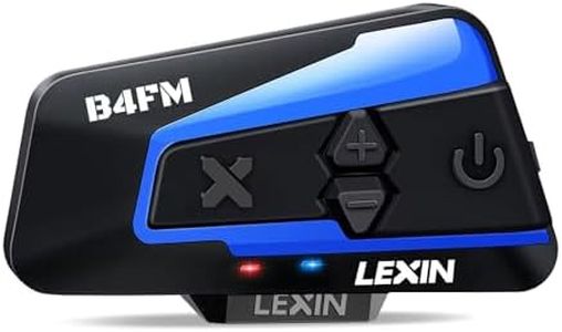 LEXIN B4FM Motorcycle Intercom, Helmet Headset for up to 10 Motorcycles with Range of 2000 m, DSP and CVC Noise Cancelling Motorcycle Helmet Communication System with Music Sharing Function