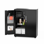 METALTIGER Metal Storage Cabinet with Doors, 40" H Small Cabinet, Locking Storage Cabinet with Doors, Shelves & Accessories for Garage, Office, Home (Black)