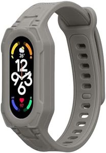 kwmobile Pulsera Compatible con Xiaomi Smart Band 10 / Smart Band 9/8 7 6 5 4 3 - Correa de Silicona con Bumper para Reloj - Gris