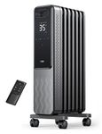 Dreo 1500W Oil Filled Radiator, Electric Radiant Heaters for indoor use Large Room with Remote Control, Child Lock, 4 Modes, Overheat & Tip-Over Protection, 24h Timer, Digital Thermostat, Quiet