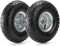 Yarlung 2 Pack 10 Inch Pneumatic Air Filled Tires on Wheels for Hand Truck, 4.10/3.50-4" Heavy-Duty Replacement Wheels Tires for All Purpose Utility Cart, Garden Cart, 2.25"Offset Hub, 5/8"Bearings