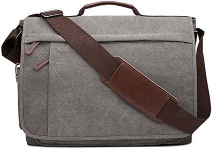 Neumora Practical Design Men's Canvas Shoulder Messenger Bag Casual Laptop Cross-Body Sling Bag Satchel Bag for 15.6 inch Laptop Large Size (Grey)