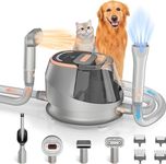 Dog Grooming Vacuum Kit,9 in 1 Dog Hair Vacuum Dryer Clipper Kits with 4.5L Dust Cup,18Kpa 1100W LED Display Pet Shedding Grooming Vacuum quiet with Adjustable 3 Modes Suction&Temperature(Upgraded)