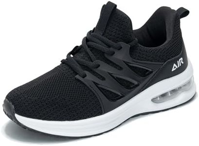 SURRAY Womens Air Tennis Running Shoes Gym Sports Comfortable Breathable Jogging Fashion Sneakers US 5.5-11, Black/White, 9.5