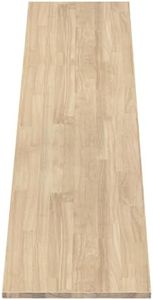 ARIEL 96 x 25 x 1.5 Hevea Unfinished Butcher Block Countertop, Solid Wood Butcher Block Table Top for DIY Workbench Top, Dining Table Top, Kitchen Island Top, Washer Dryer Top