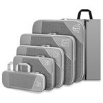 Teenza Compression Packing Cubes, Packing Cubes For Suitcases, 6 PCS Suitcase Organiser Bags Set for Travel & Home Storage, Travel Bags Organiser Cube for Suitcases Backpack Carry On Luggage