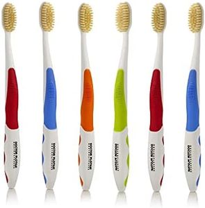 MOUTHWATCHERS Dr Plotkas Extra Soft Flossing Toothbrush Manual Soft Toothbrush for Adults, Ultra Clean Toothbrush, Good for Sensitive Teeth and Gums, Multicolor - 6 Pack