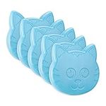 Navaris Lunch Box Ice Packs (Set of 5) - Kids Cool Pack Freezer Blocks for Boys or Girls - Reusable Slim Cold Packs for Cooler Bag Travel - Blue Cat