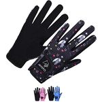 Jayefo Kids Horse Riding Gloves (Black, Age 10-12 Years)