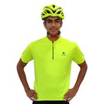 Triumph Mens Cycling Jersey Half Zipper Jersey Short Sleeve T-Shirt & 3-Rear Pockets with Reflective Logo Size M Green