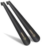 ZOMAKE 16.5 Inch Shoe Horn Long Handle for Seniors - 2Pcs Long Metal Shoehorn for Boots - Exta Long Steel Shoe Horns for Men Women