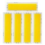 Symbuth 5 Pack COB LED Bar Lamp Module, 112-SMD LED Chip, 1600LM 16W LED Light Strip, DC 12V Input Bar Light Chip for DIY Car Lamp Auto Work Light, 4.7x1.4in Ultra-Thin LED Panel, Warm White 3000K