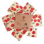 Beeswax Wraps Set of 6 By Bee’s Trend | All Natural Food Storage | Zero Waste Cheese and Sandwich Wrappers | Washable Bowl Covers