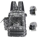 Goture Medium Fishing Tackle Backpack with Rod Holder, Water-Resistant Fishing Tackle Bag, Fly Fishing Bag, Fishing Backpack for Fishing, Hiking, Fishing Gifts for Men, 16.9"x11.8"x8.46", Camo