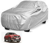 Auto Hub MG Hector Plus Car Cover with Mirror Pocket and Soft Cotton Lining,Waterproof Car Body Cover, Metallic Silver