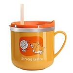 Toddmomy Stainless Steel Cups Metal Drinking Cups with Lids and Straws Metal Drinking Tumblers Sippy Cup for Kids 270ml