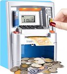 Canadian Dollars ATM Piggy Bank for Kids with Coins Identification, Electronic Digital Coin Savings Money Bank Machine Box with Code Password