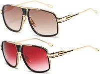 AEVOGUE Sunglasses For Men Goggle Alloy Big Frame Metal Punk Style Shield AE0336