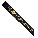 GraduationMall Class of 2020 Graduation Sash with Gold Glitter Letter"I Graduated" for Graduation Party