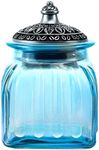 SOCOSY Vintage Crystal Glass Candy Jar with Lid Food Jar Nut Jar Jewelry Box Wedding Candy Buffet Jars Kitchen Storage Assorted Color 24 oz