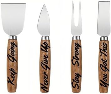 Relxinke Cheese Knife with Wooden Long Handle ，Engraved Theme, Stainless Steel Cheese Slicer for Charcuterie Boards, Ideal Gift Cheese Knife with Wood Handle