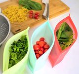 FINALIZE Silicone Reusable Food Storage Bag, Eco-Friendly Food Wraps Airtight Seal Food Preservation Leak proof Zip lock Bags for Food for Fridge and Microwave 1000 ml - (4)