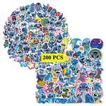 GTOTd Cute Cartoon Stickers (200 Pcs) Gifts Merch Blue Monster Party Supplies Vinyl Decor for Laptop Skateboard Guitar Luggage Water Bottle for Teens