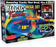 Ontel Magic Tracks Mega Set - 2 LED Race Cars and 18 ft. of Flexible, Bendable Glow in the Dark Racetrack - As Seen on TV