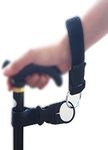 Cane/Crutch/Walking Stick Support Clip Holder (Yellow) and Elastic Wrist Strap (Black) - pack of 1Set