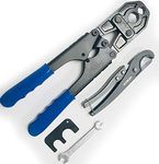 EFIELD PEX PIPE 1/2INCH AND 3/4INCH COMBO CRIMPING TOOL FOR COPPER RING WITH GO-NO-GO GAUGE WITH FREE CUTTER MEET ASTM1807