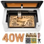 LaserPecker LX2 40W 1000mm/s HyperSpeed Laser Cutter & Laser Engraver with 12MP 6K Camera, One-Click Auto Focus, Smart Cutting System for Wood and Metal, 22" × 18.5" Bed, for Small Business Owners