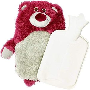 Mose Cafolo Hot Water Bottle ~ Baby Kids Hand Foot Warmer Hot Water Bag with Cute Cartoon Character Pink Strawberry Bear Plush Cover