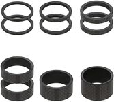 VENZO Carbon Fiber Bike Bicycle Fork Steerer Headset Spacers 1-1/8" 10PCS Kit Set - 2mm, 3mm, 5mm, 10mm, 15mm, 20mm