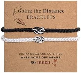HAQUIL Long Distance Bracelets Couples Bracelets Matching Couple Rings Infinity Bracelets Distance Relationship Anniversary Valentine Gifts for Couple, Large, no gemstone