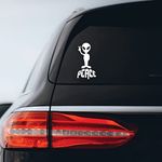 Alien Peace Cartoon 4 White Vinyl Decal Sticker for Car Automobile Window Wall Laptop Notebook Etc.... Any Smooth Surface Such As Windows Bumpers by ADS